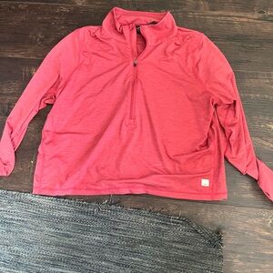 Vibrant Red Quarter-Zip Pullover